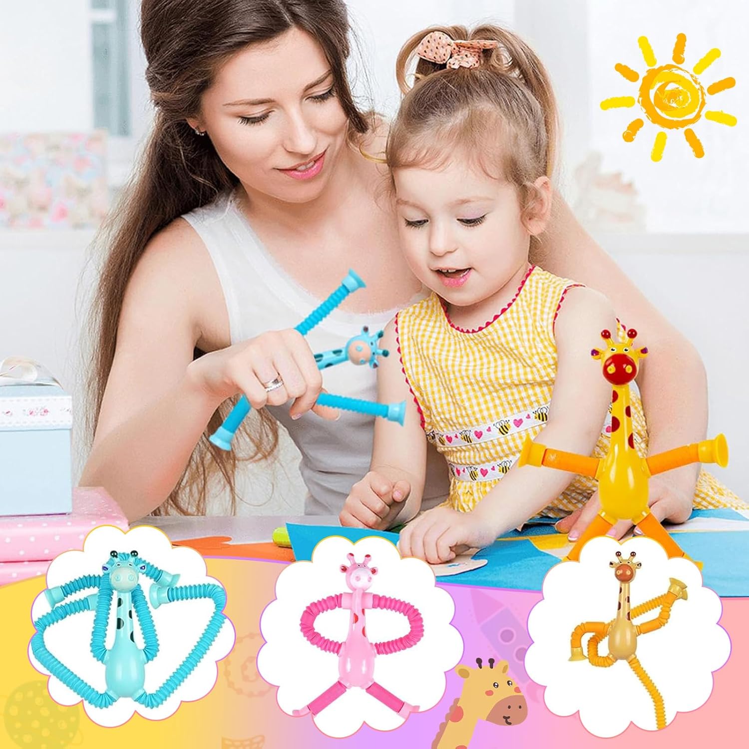 StretchyGiraffe™ – Jutiminis Žaislas Su Siurbtuku
