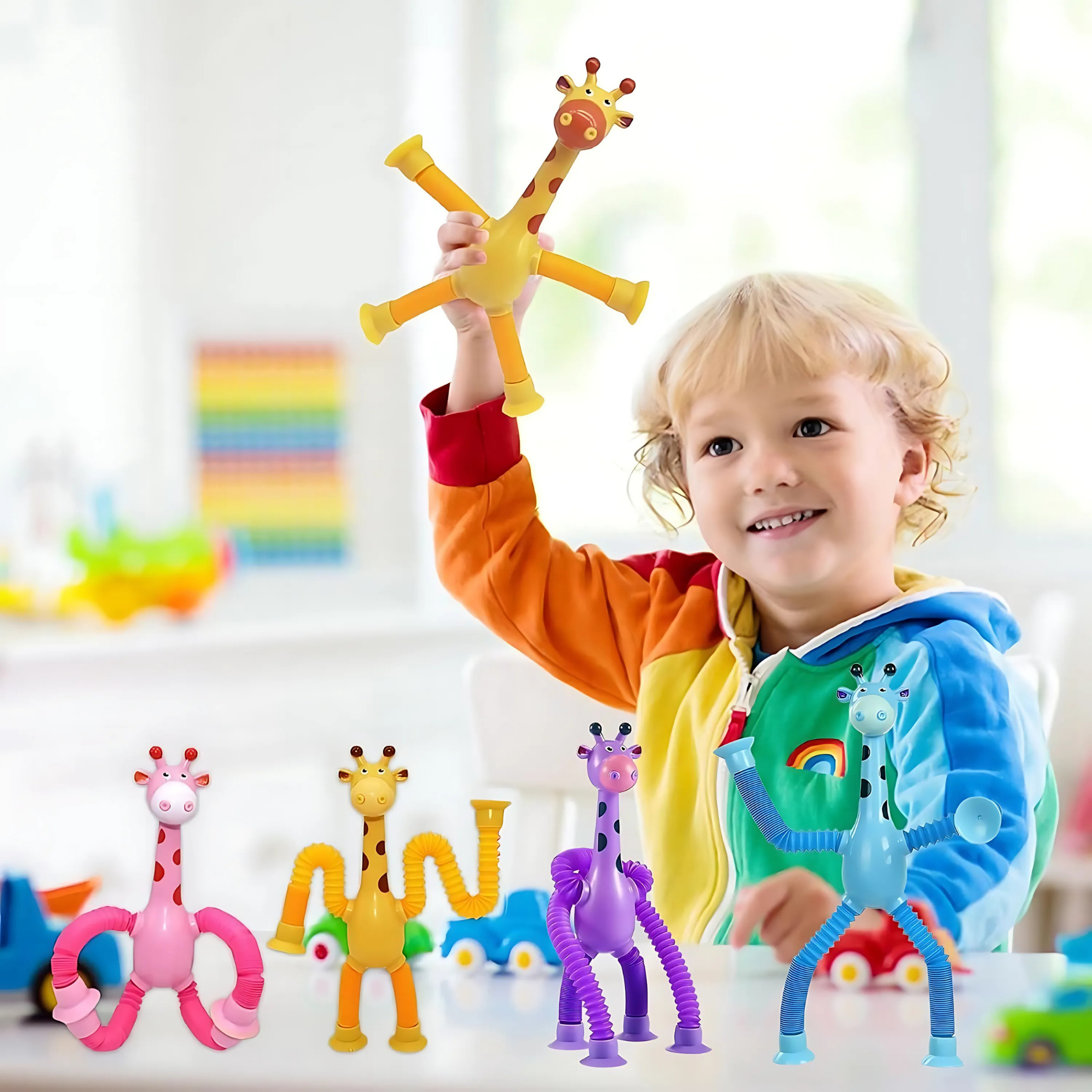 StretchyGiraffe™ – Jutiminis Žaislas Su Siurbtuku